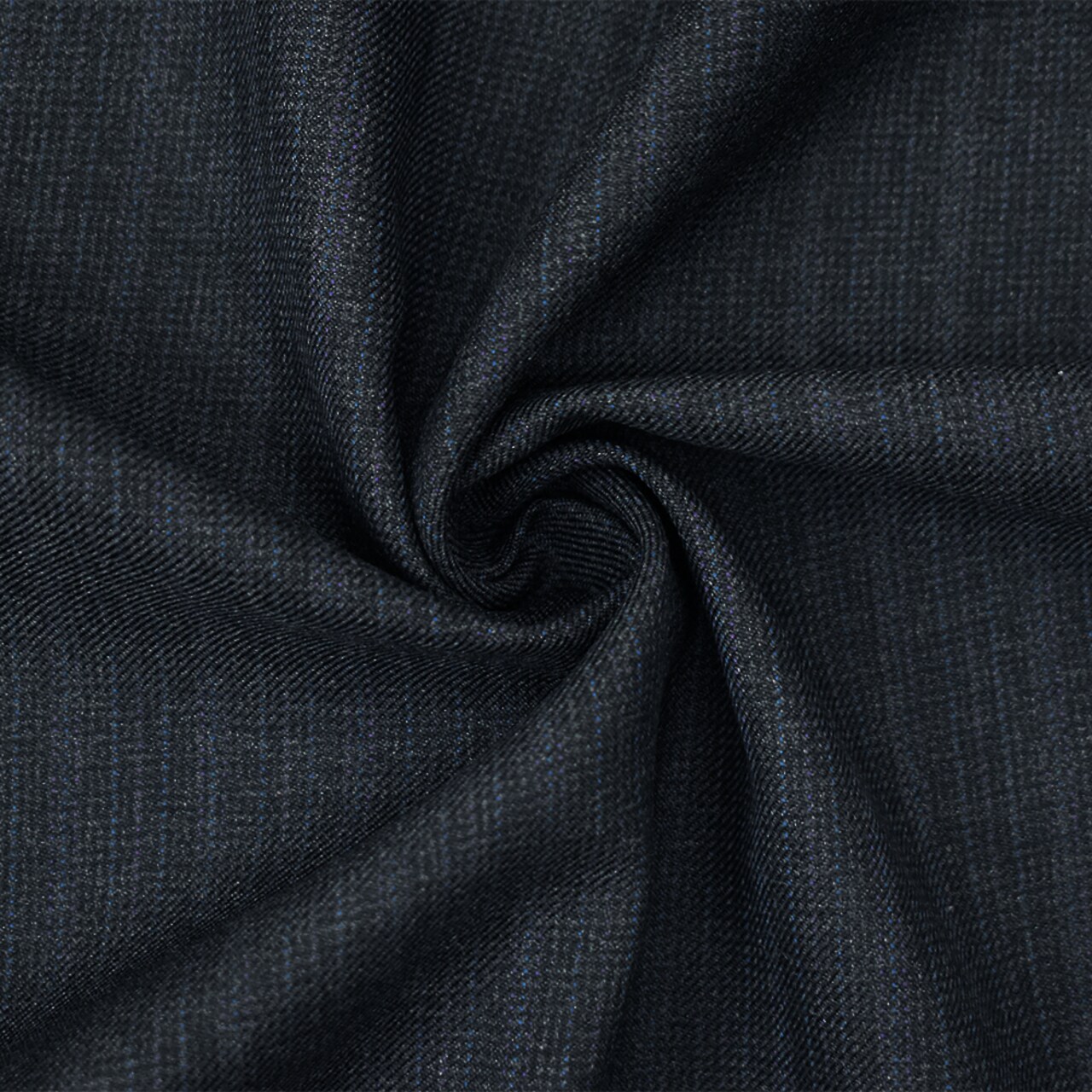 Gray-Black-Blue Wool Poly Faded Texture Stripe Twill Woven Suiting Fabric By the Yard